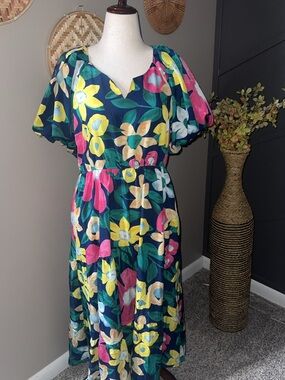 Umgee bright girls maxi dress boho flowy garden party flutter sleeve vacation